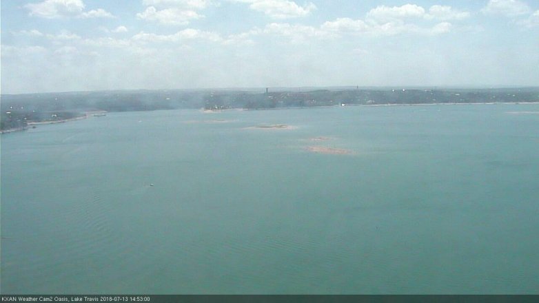 Lake Travis webcam, July 13, 2018 1:55 PM CT