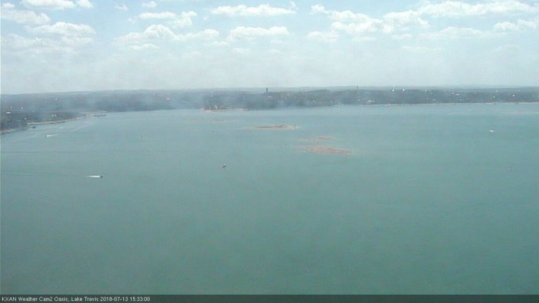 Lake Travis webcam, July 13, 2018 2:35 PM CT