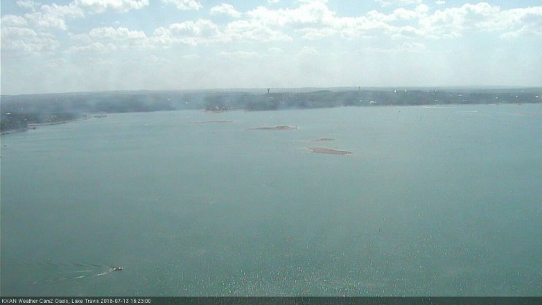 Lake Travis webcam, July 13, 2018 3:25 PM CT