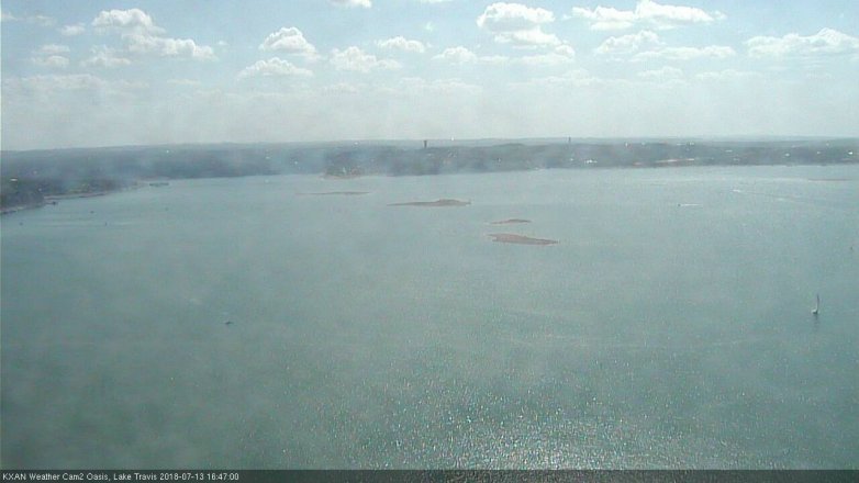 Lake Travis webcam, July 13, 2018 3:50 PM CT