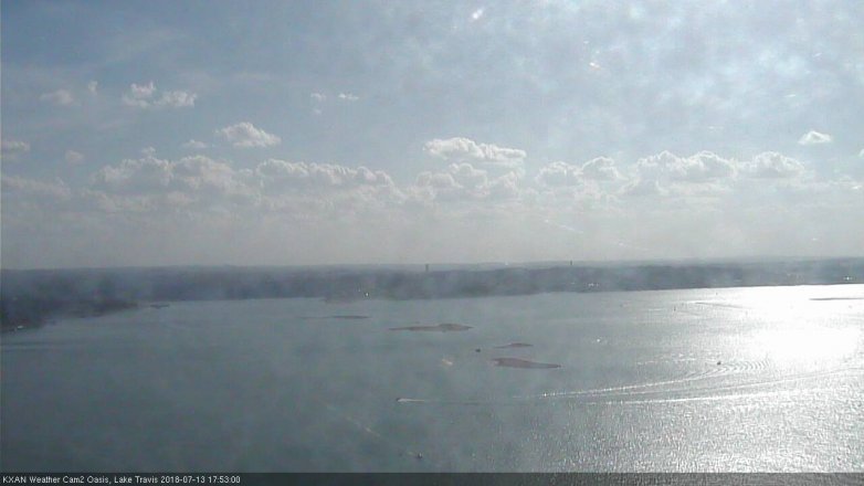 Lake Travis webcam, July 13, 2018 4:55 PM CT