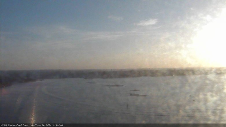 Lake Travis webcam, July 13, 2018 7:05 PM CT