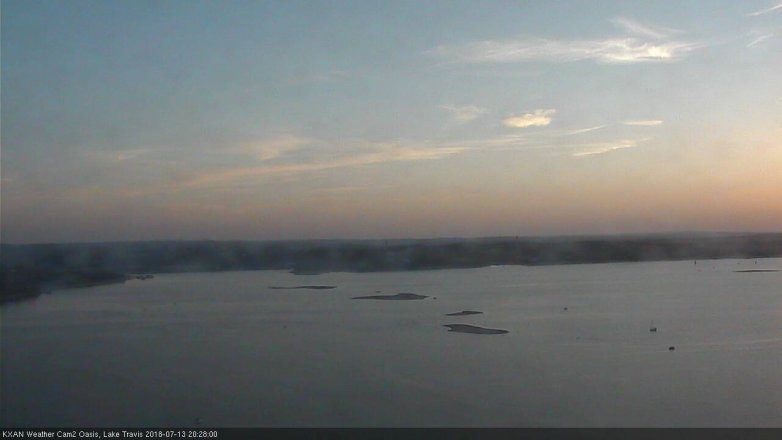 Lake Travis webcam, July 13, 2018 7:30 PM CT