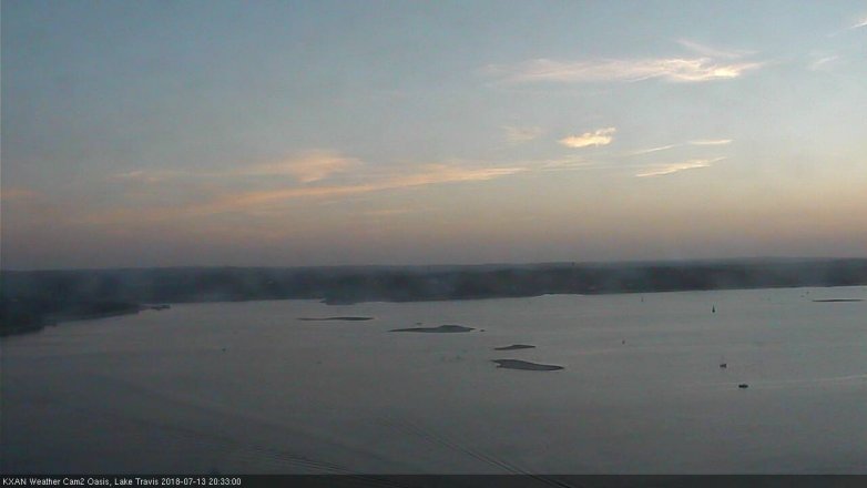 Lake Travis webcam, July 13, 2018 7:35 PM CT