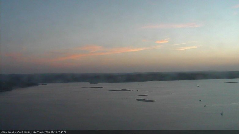 Lake Travis webcam, July 13, 2018 7:45 PM CT