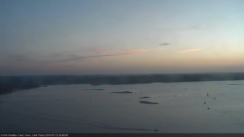 Lake Travis webcam, July 13, 2018 7:50 PM CT