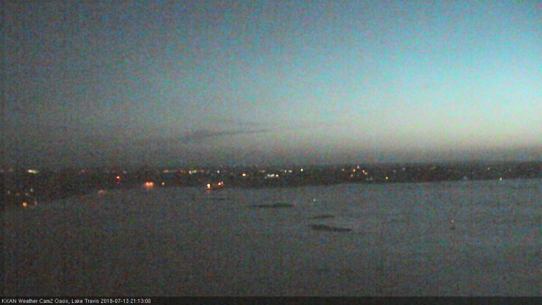 Lake Travis webcam, July 13, 2018 8:15 PM CT