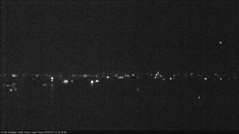Lake Travis webcam, July 13, 2018 9:30 PM CT