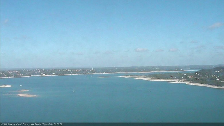 Lake Travis webcam, July 14, 2018 9:00 AM CT