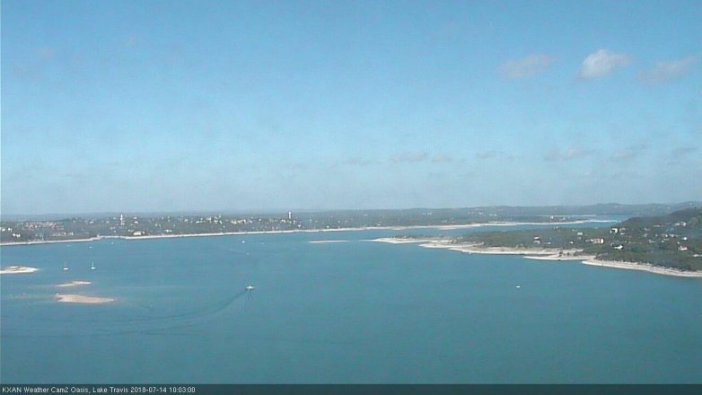 Lake Travis webcam, July 14, 2018 9:05 AM CT