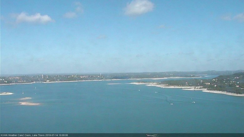Lake Travis webcam, July 14, 2018 9:10 AM CT