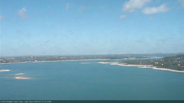 Lake Travis webcam, July 14, 2018 9:15 AM CT
