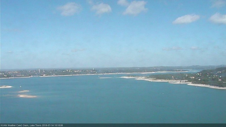 Lake Travis webcam, July 14, 2018 9:20 AM CT
