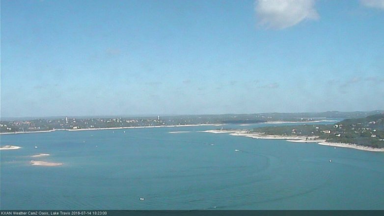 Lake Travis webcam, July 14, 2018 9:25 AM CT