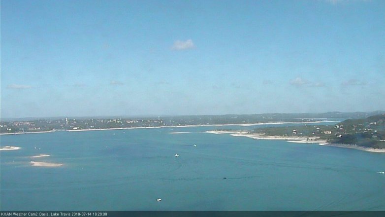 Lake Travis webcam, July 14, 2018 9:30 AM CT