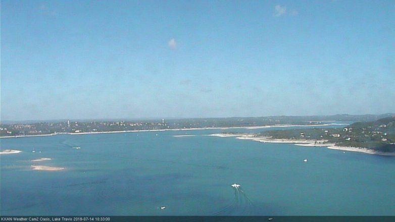 Lake Travis webcam, July 14, 2018 9:35 AM CT