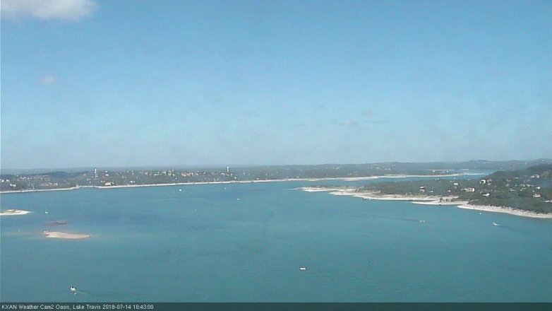 Lake Travis webcam, July 14, 2018 9:45 AM CT