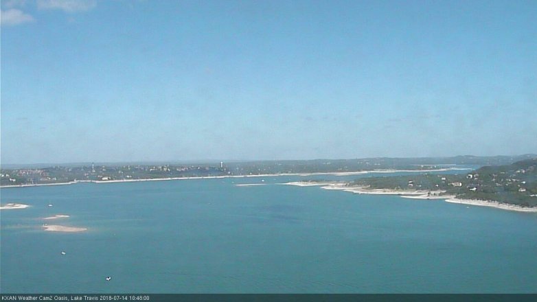 Lake Travis webcam, July 14, 2018 9:50 AM CT