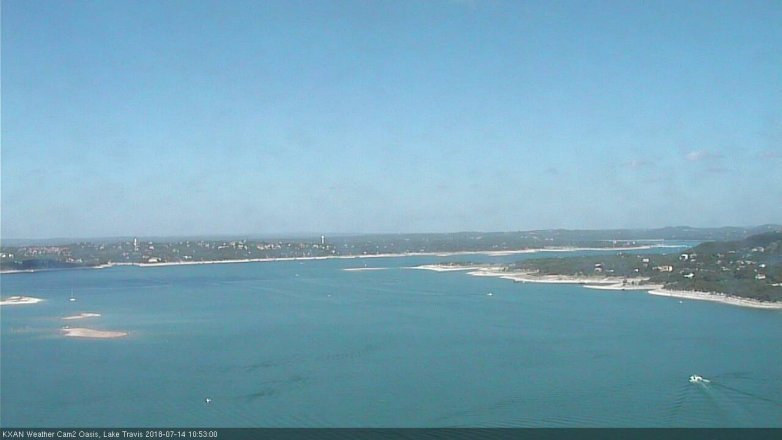 Lake Travis webcam, July 14, 2018 9:55 AM CT