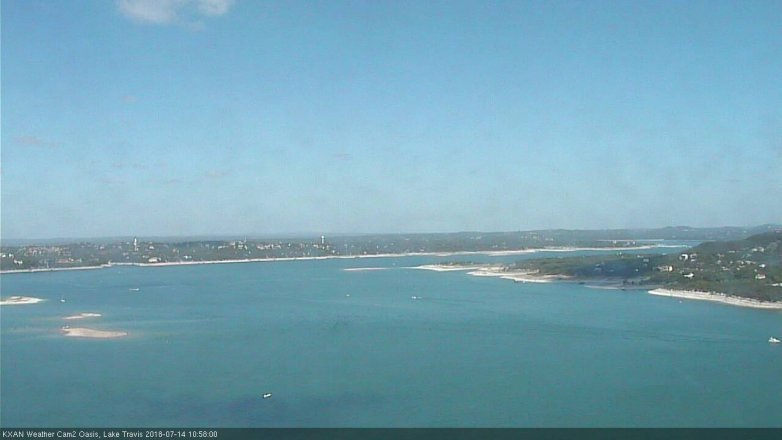 Lake Travis webcam, July 14, 2018 10:00 AM CT