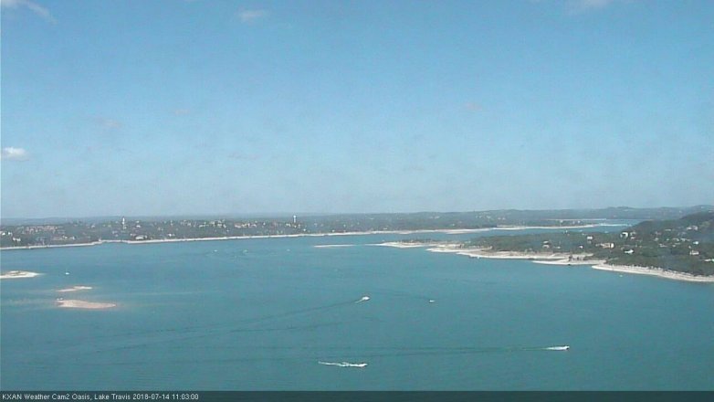 Lake Travis webcam, July 14, 2018 10:05 AM CT