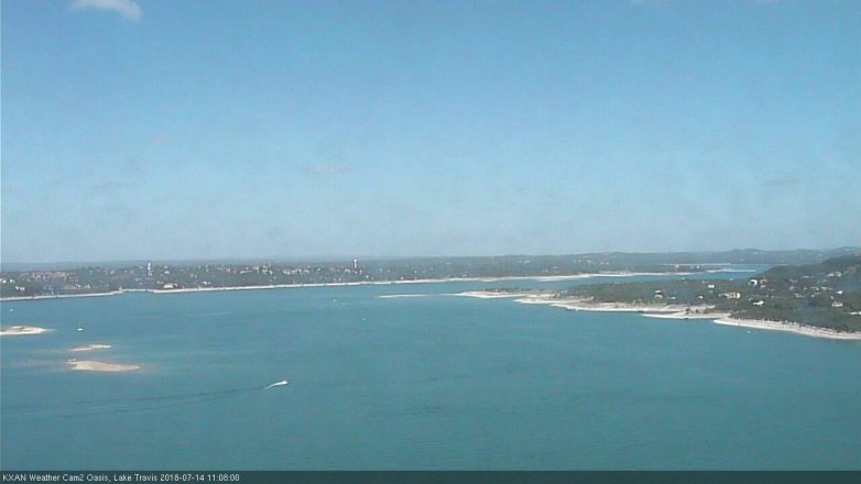 Lake Travis webcam, July 14, 2018 10:10 AM CT