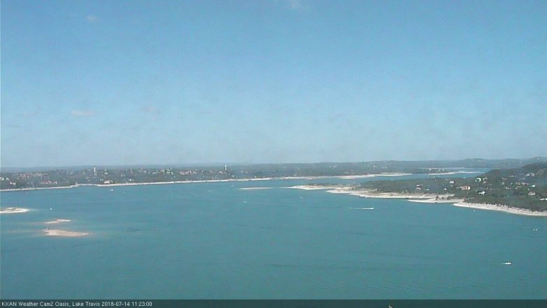 Lake Travis webcam, July 14, 2018 10:25 AM CT