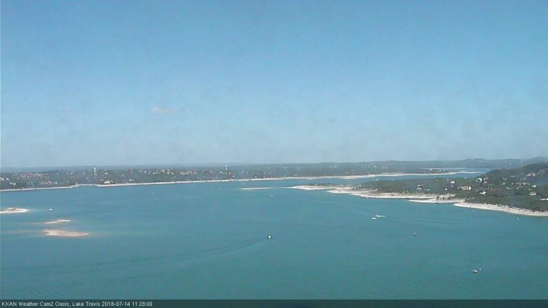 Lake Travis webcam, July 14, 2018 10:30 AM CT