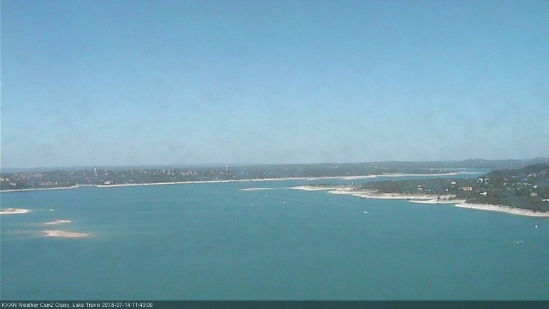 Lake Travis webcam, July 14, 2018 10:45 AM CT