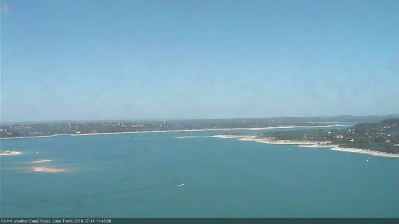 Lake Travis webcam, July 14, 2018 10:50 AM CT