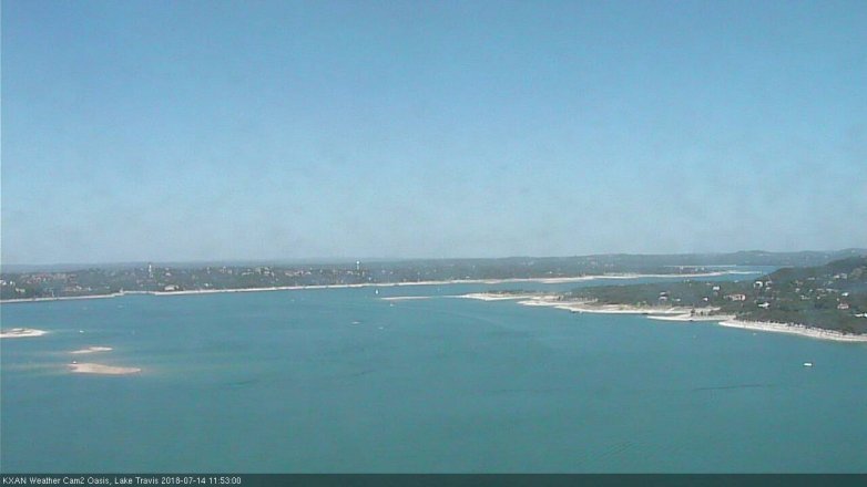 Lake Travis webcam, July 14, 2018 10:55 AM CT