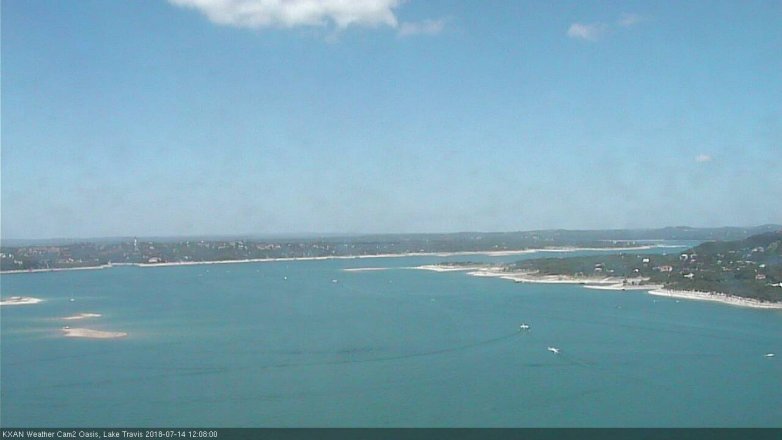 Lake Travis webcam, July 14, 2018 11:10 AM CT