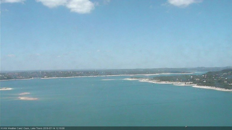 Lake Travis webcam, July 14, 2018 11:20 AM CT
