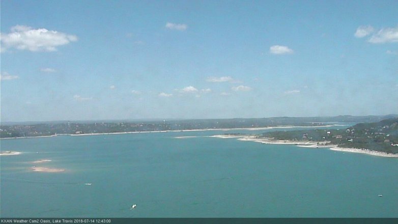 Lake Travis webcam, July 14, 2018 11:45 AM CT