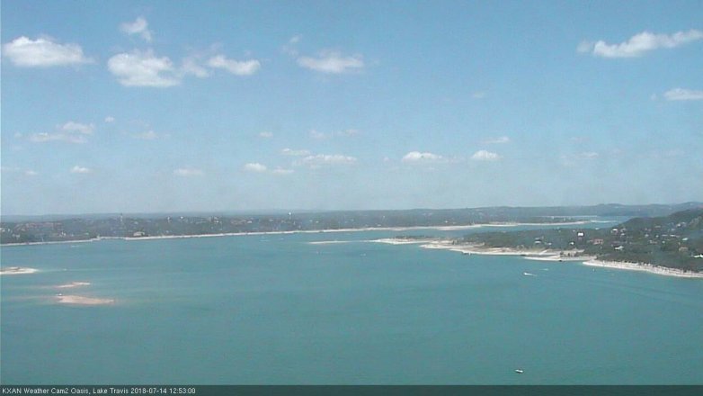 Lake Travis webcam, July 14, 2018 11:55 AM CT