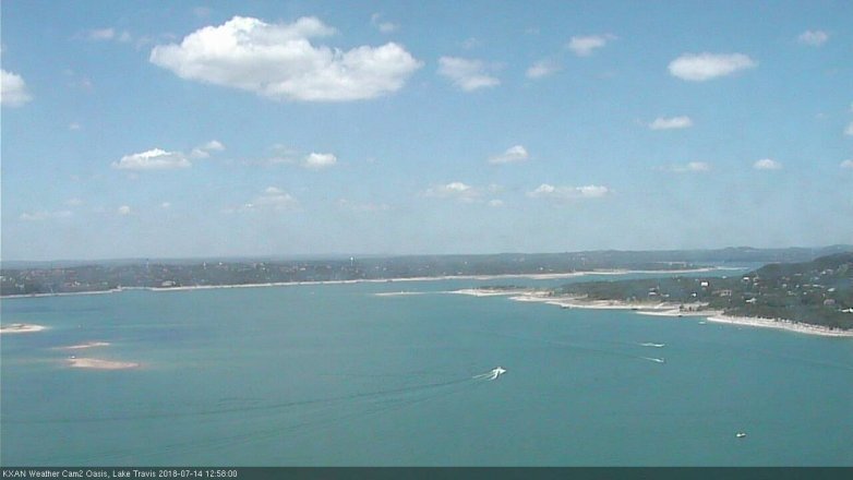 Lake Travis webcam, July 14, 2018 12:00 PM CT