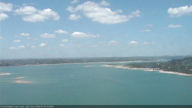 Lake Travis webcam, July 14, 2018 12:05 PM CT