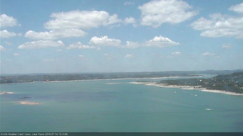 Lake Travis webcam, July 14, 2018 12:15 PM CT