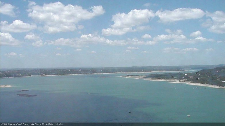 Lake Travis webcam, July 14, 2018 12:25 PM CT