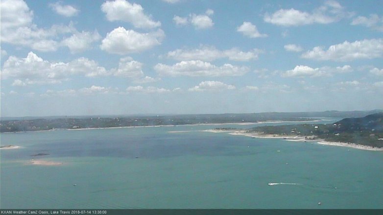Lake Travis webcam, July 14, 2018 12:40 PM CT