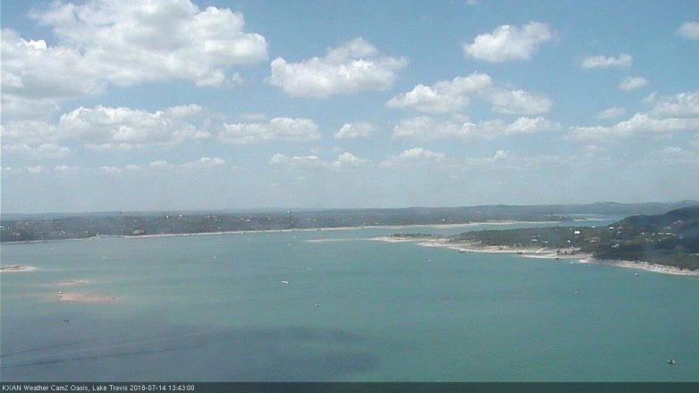 Lake Travis webcam, July 14, 2018 12:45 PM CT