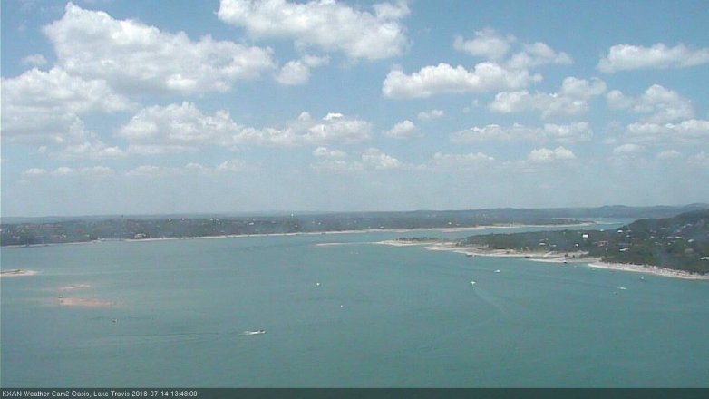 Lake Travis webcam, July 14, 2018 12:50 PM CT