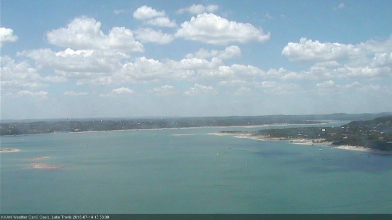 Lake Travis webcam, July 14, 2018 1:00 PM CT