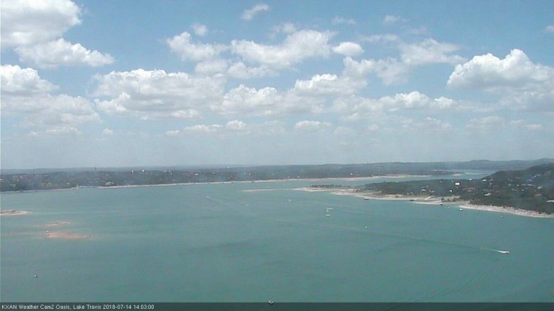 Lake Travis webcam, July 14, 2018 1:05 PM CT