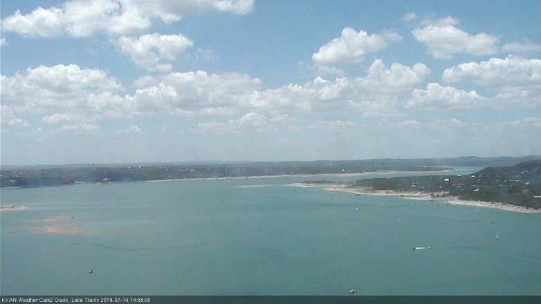 Lake Travis webcam, July 14, 2018 1:10 PM CT