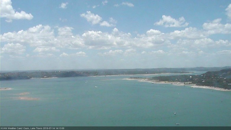 Lake Travis webcam, July 14, 2018 1:15 PM CT
