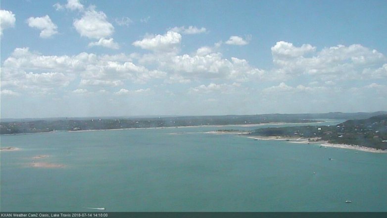 Lake Travis webcam, July 14, 2018 1:20 PM CT