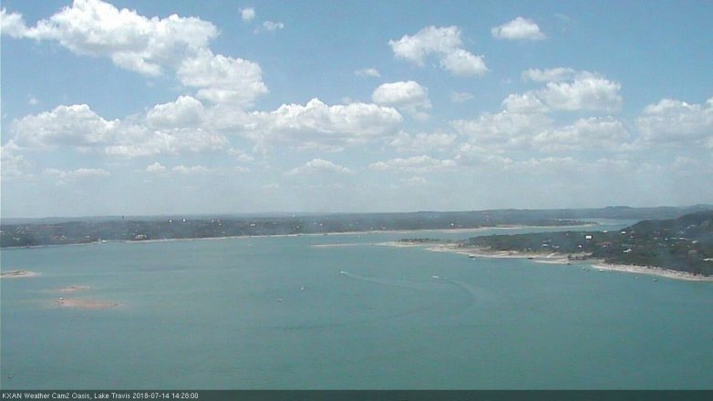 Lake Travis webcam, July 14, 2018 1:30 PM CT