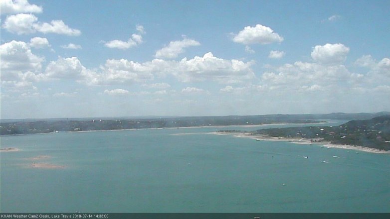 Lake Travis webcam, July 14, 2018 1:35 PM CT