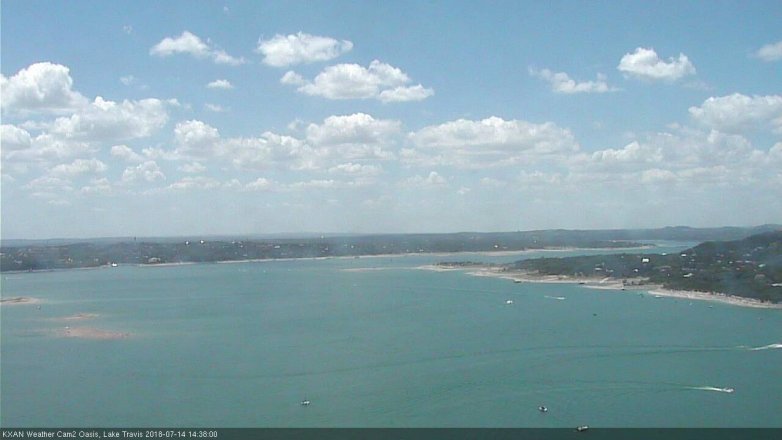 Lake Travis webcam, July 14, 2018 1:40 PM CT